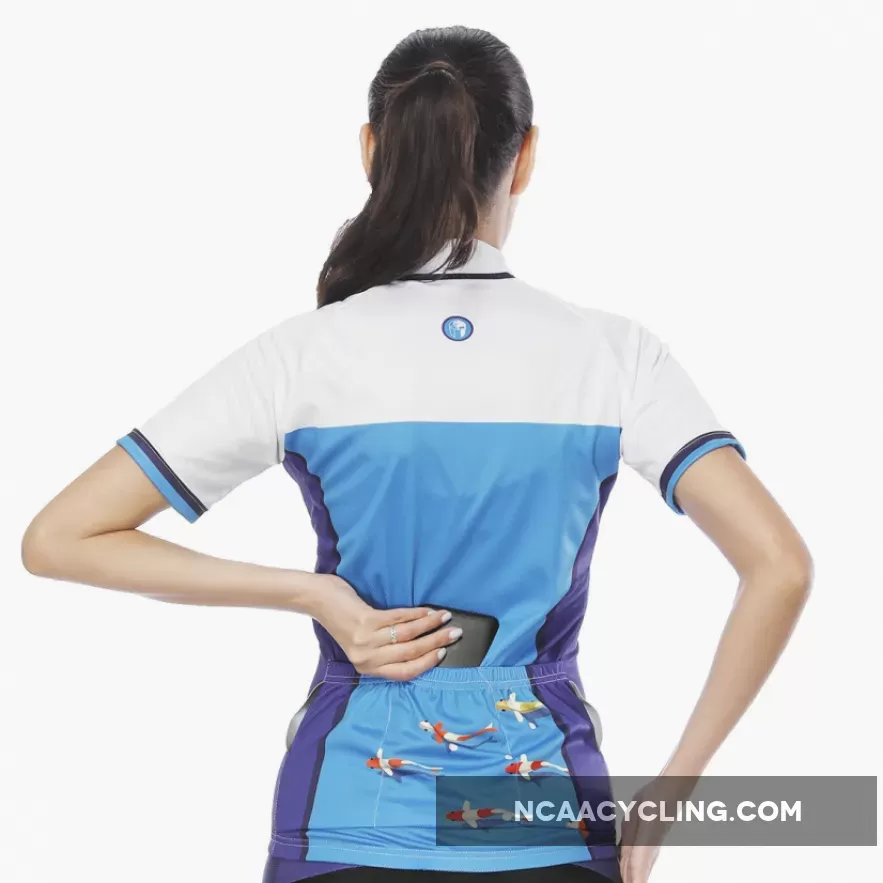 Sea and Fish White Blue Purple Women's Cycling Short-sleeve Bike Jersey/Kit T-shirt Summer Spring Road Bike Wear Mountain Bike MTB Clothes Sports Apparel Top / Suit NO. 796