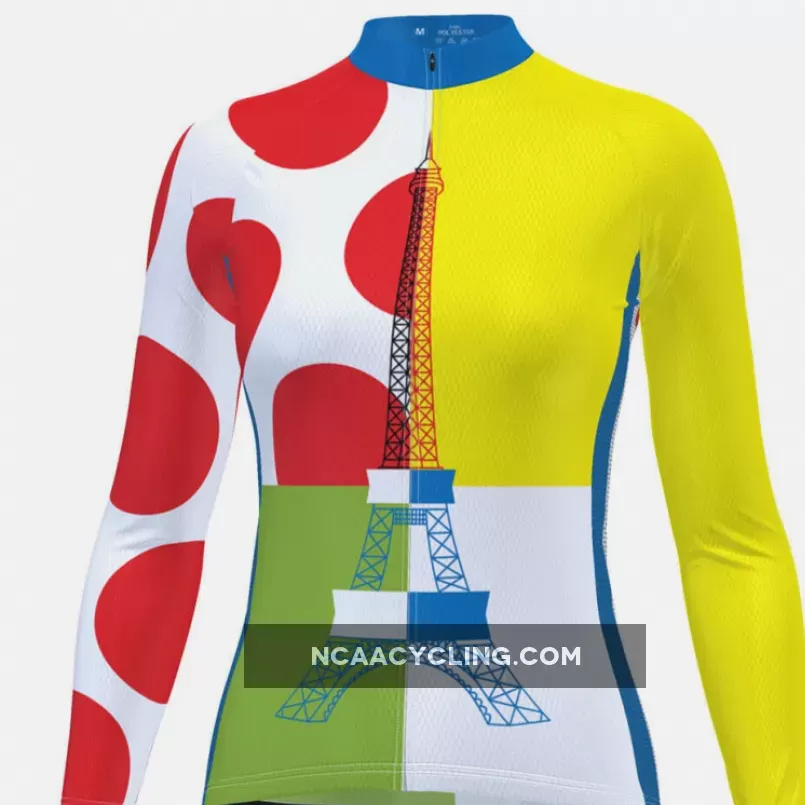 Women's Tour de France Leaders KOM Sprinters Long Sleeve Cycling Jersey