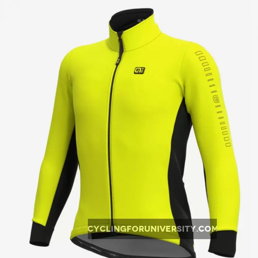ALE' Fondo Solid Yellow Long Sleeve Jersey,