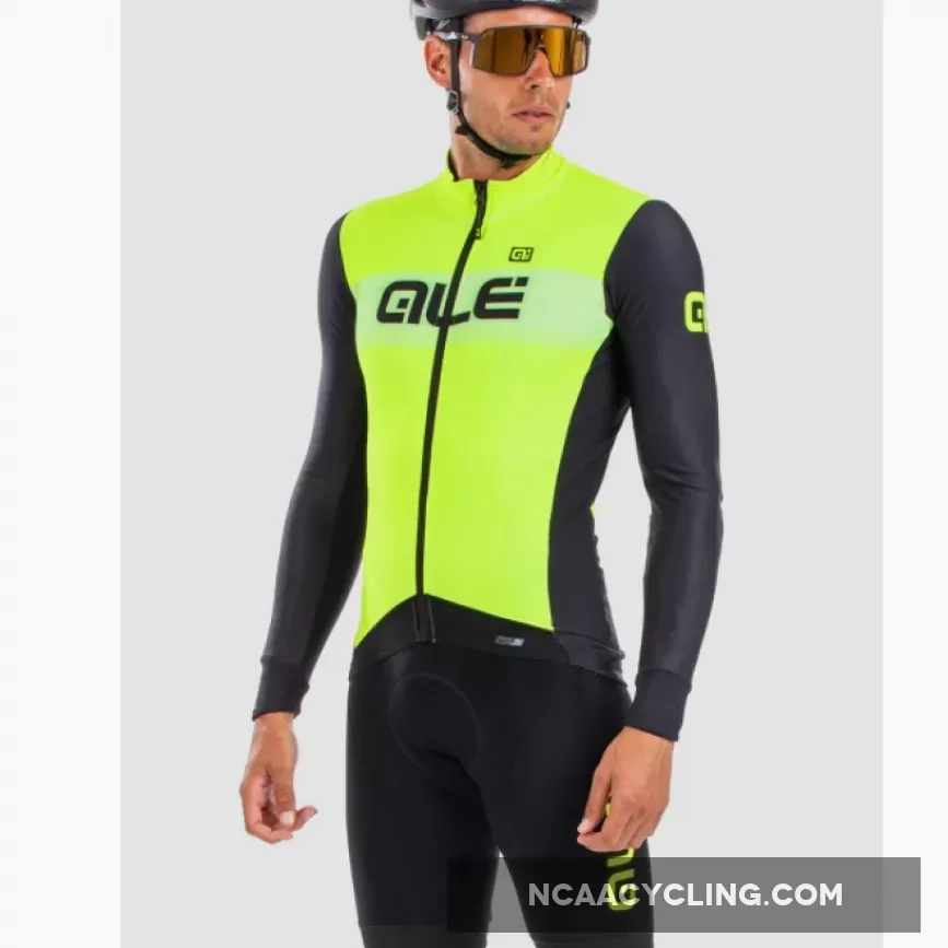 ALE' Fondo Solid Yellow Long Sleeve Jersey,