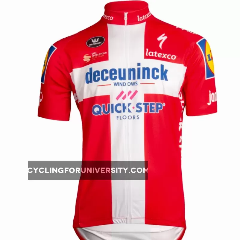 2019 Deceuninck-Quick-Step danish champ Short Sleeve cycling Jersey bike clothing Cycle apparel Shirt