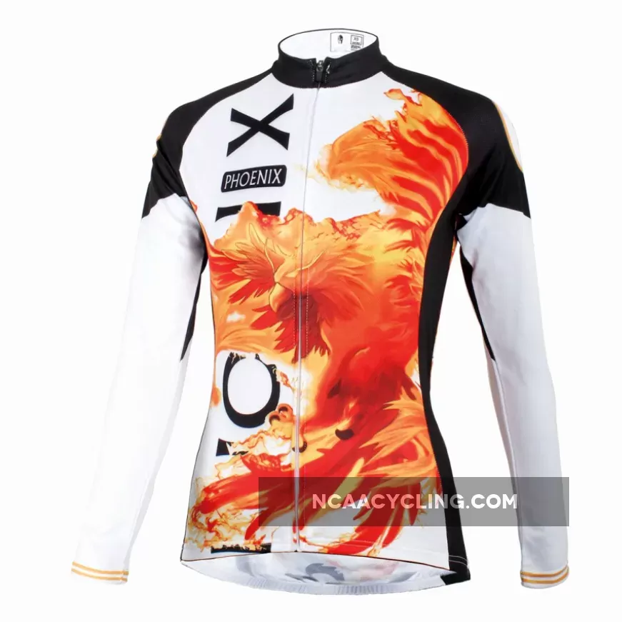 Ilpaladino Red Phoenix Woman's Cycling Long-sleeve Jersey Spring Autumn Sportswear Apparel Outdoor Sports Gear NO.592