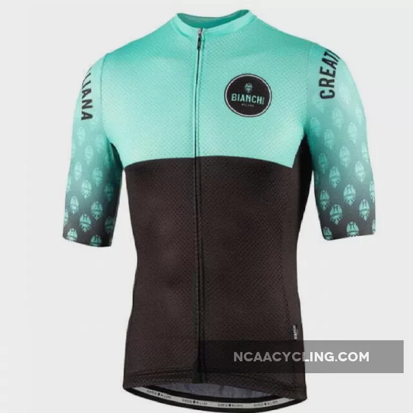 Nalini 2021 Bianchi Milano Tirano Short Sleeve Cycling Jersey Black/Celeste / Bianchi Jersey