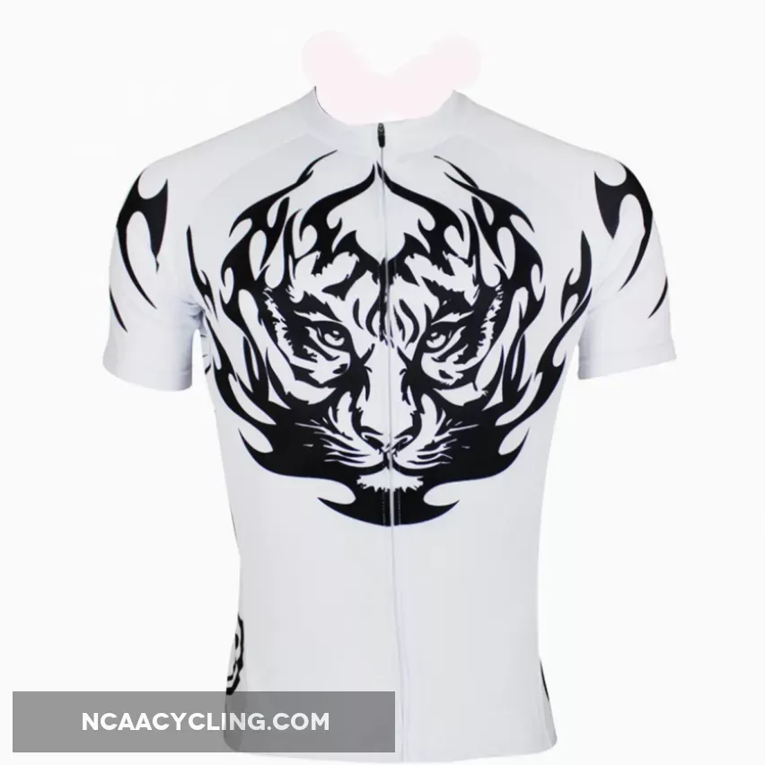 Tiger White Men's Shirt Cycling Jersey T-shirt Summer NO.117