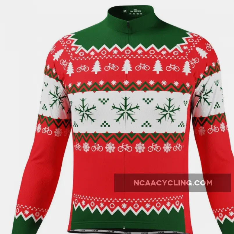 Men's Ugly Christmas Sweater Long Sleeve Cycling Jersey / Cycling Christmas Sweater