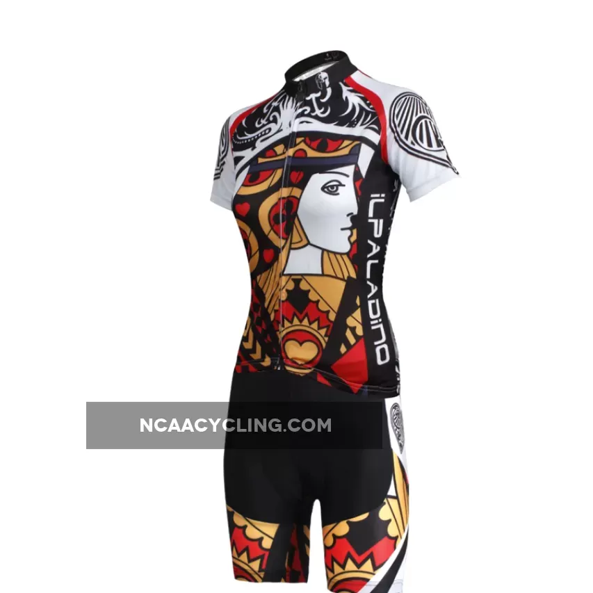 ILPALADINO Playing Cards Poker Face Heart Queen Women's Long Sleeves Cycling Jerseys Bike Shirt Outdoor Sports Gear Leisure Biking T-shirt Sports Clothes Face Cards Court Cards NO.641