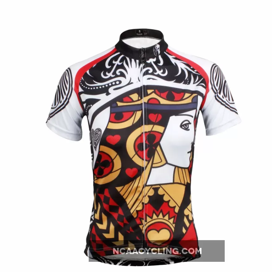 ILPALADINO Playing Cards Poker Face Heart Queen Women's Long Sleeves Cycling Jerseys Bike Shirt Outdoor Sports Gear Leisure Biking T-shirt Sports Clothes Face Cards Court Cards NO.641