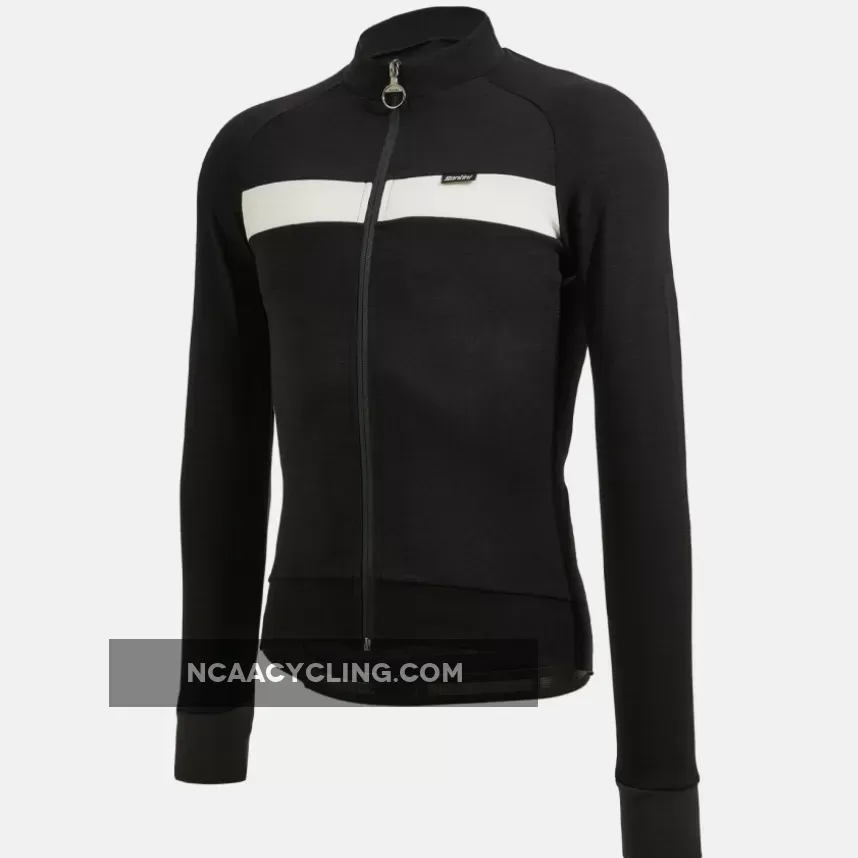 Santini Adapt Wool Long Sleeve Jersey - Black Brand New
