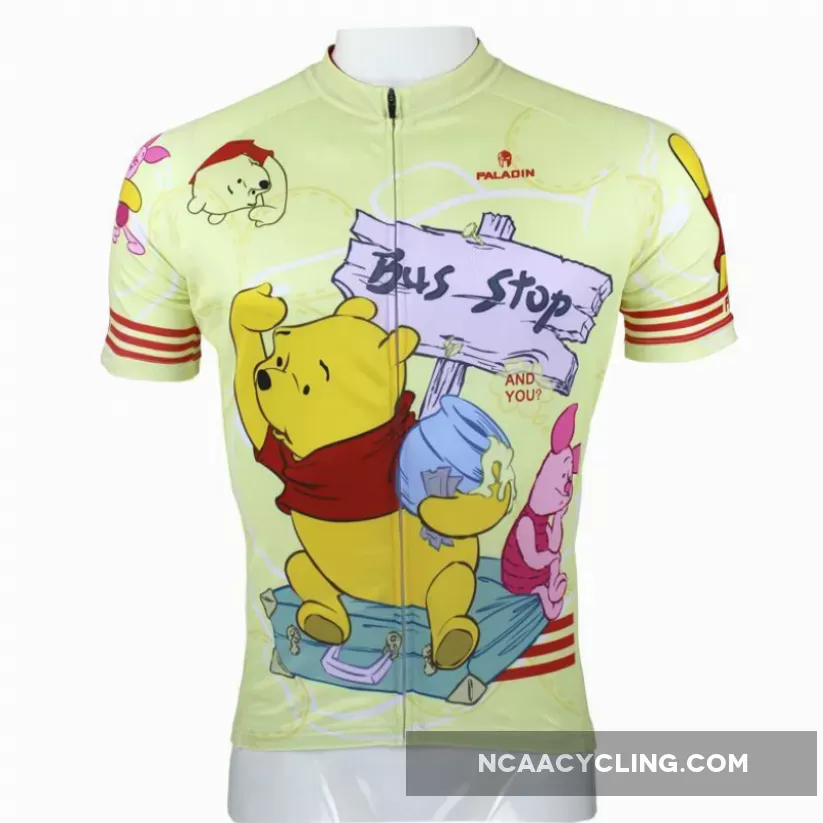 Ilpaladino Winnie the Pooh Man's Spring Summer Sportswear Short/long-sleeve Cycling Jersey Apparel Outdoor Sports Gear Leisure Biking T-shirt Cartoon World NO.97