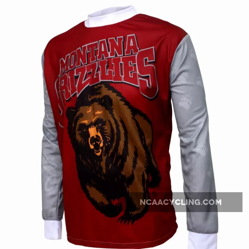 NCAA UM The University of Montana Grizzlies Mountain Long Sleeve Bike MTB Cycling Jerseys