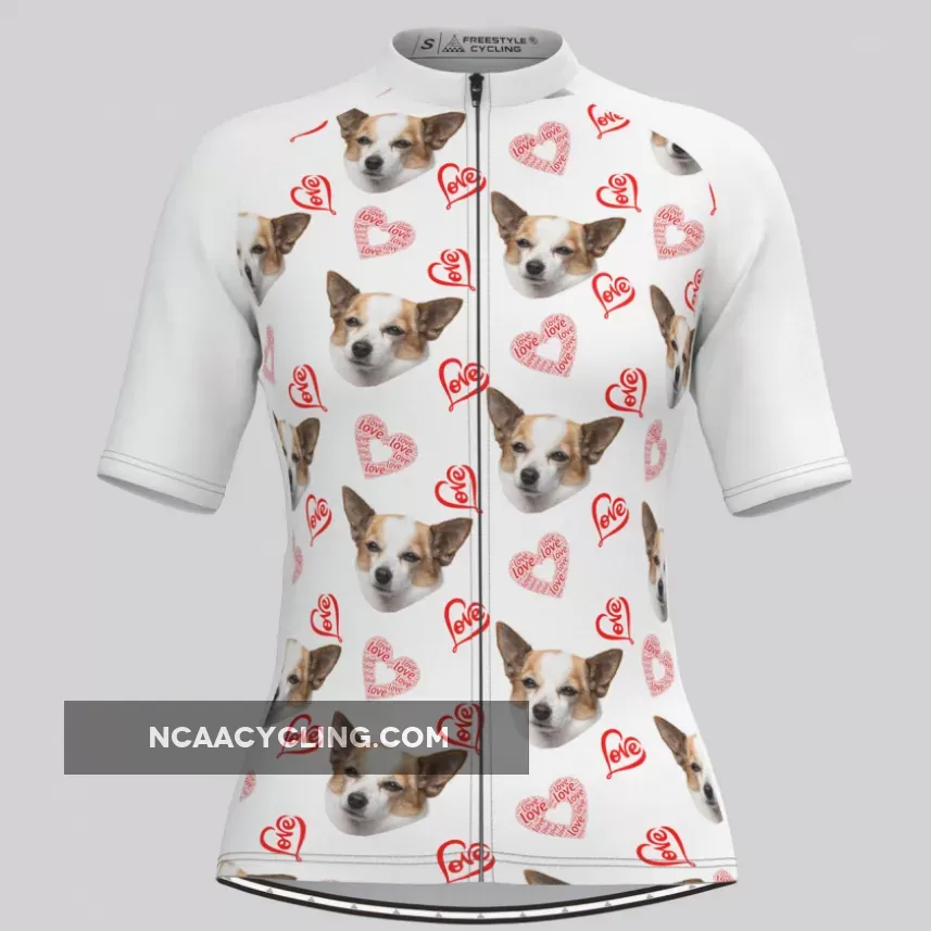 Custom Pup Face V4 Women's Jersey-White Outlet
