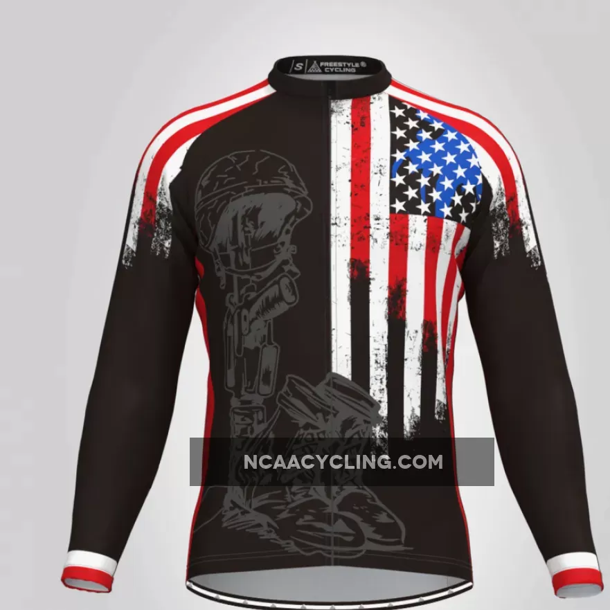 Honor The Fallen Warrior Men's Long Sleeve Cycling Jersey