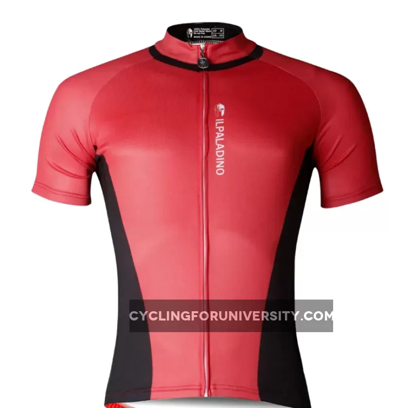 Ilpaladino Simple Red&Black Men's Breathable Short-Sleeve Cycling Jersey Bicycling Shirts Summer Quick Dry Sportswear Apparel Outdoor Sports Gear Leisure Biking T-shirt NO.703