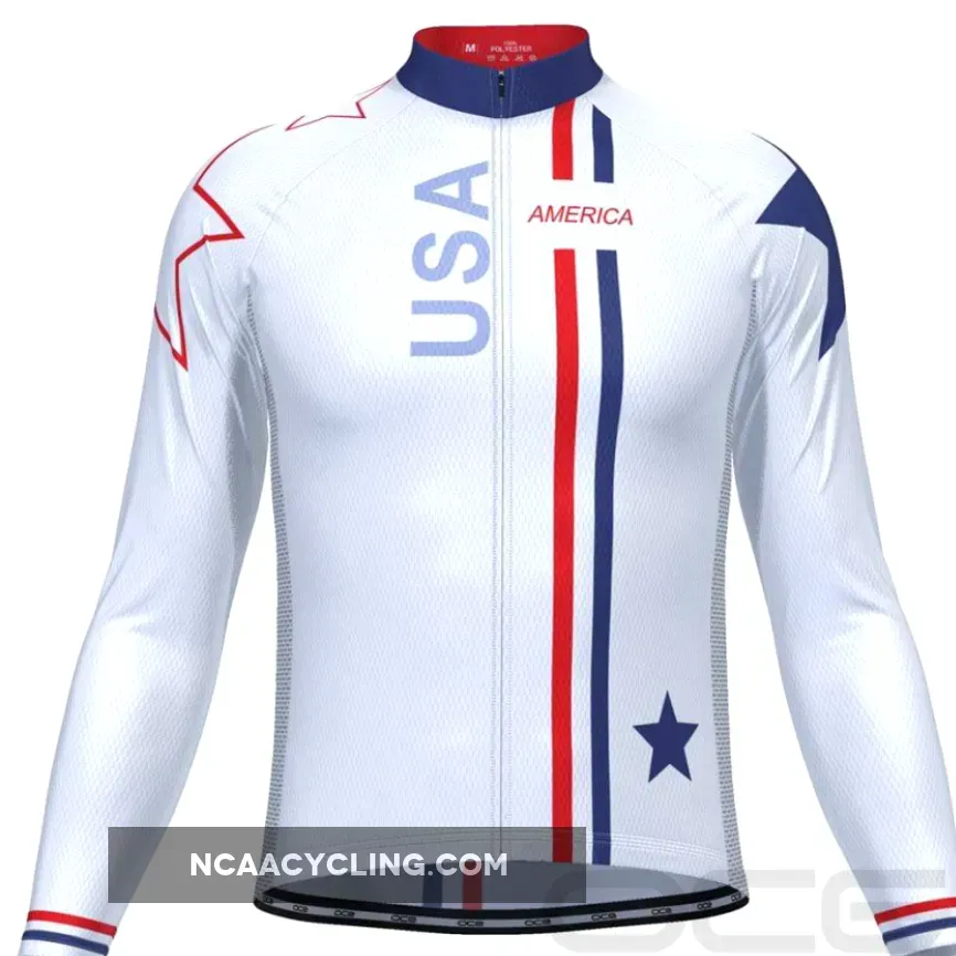 Men's USA Star Long Sleeve Cycling Jersey To Buy