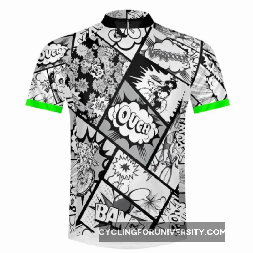 Primal Wear Bang Pow Comics Men's Full Zip Sport Cut Cycling Jersey