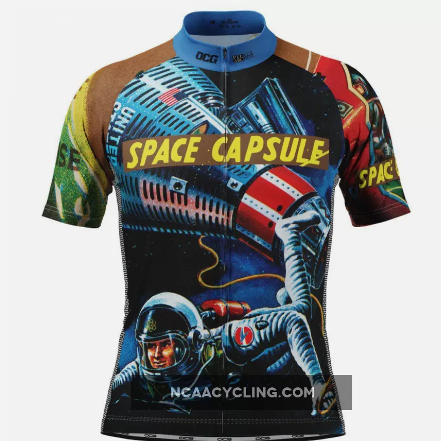 Men's Space Capsule Retro Short Sleeve Cycling Jersey