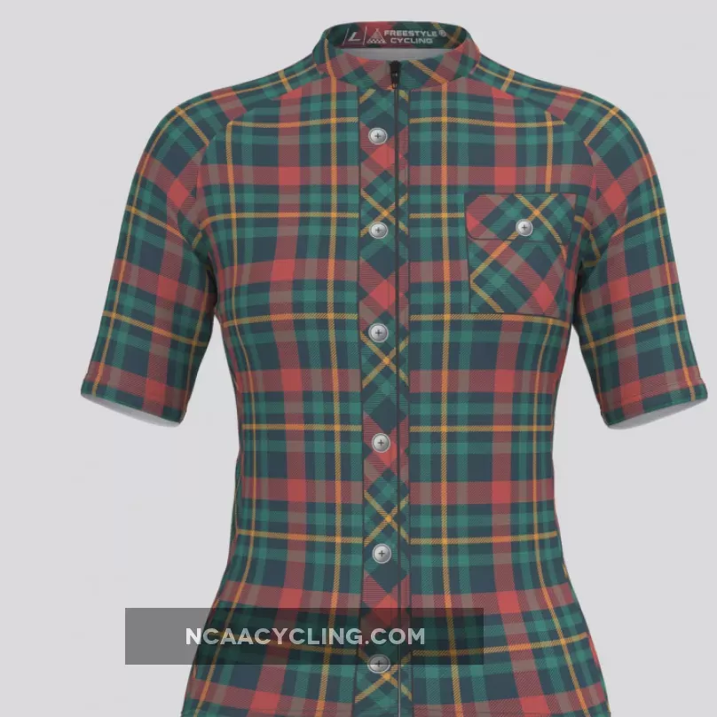 Plaid Checkered Shirt V28 Women's Cycling Jersey Online