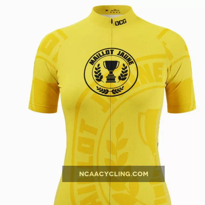Women's Yellow Leaders Maillot Jaune Short Sleeve Cycling Jersey