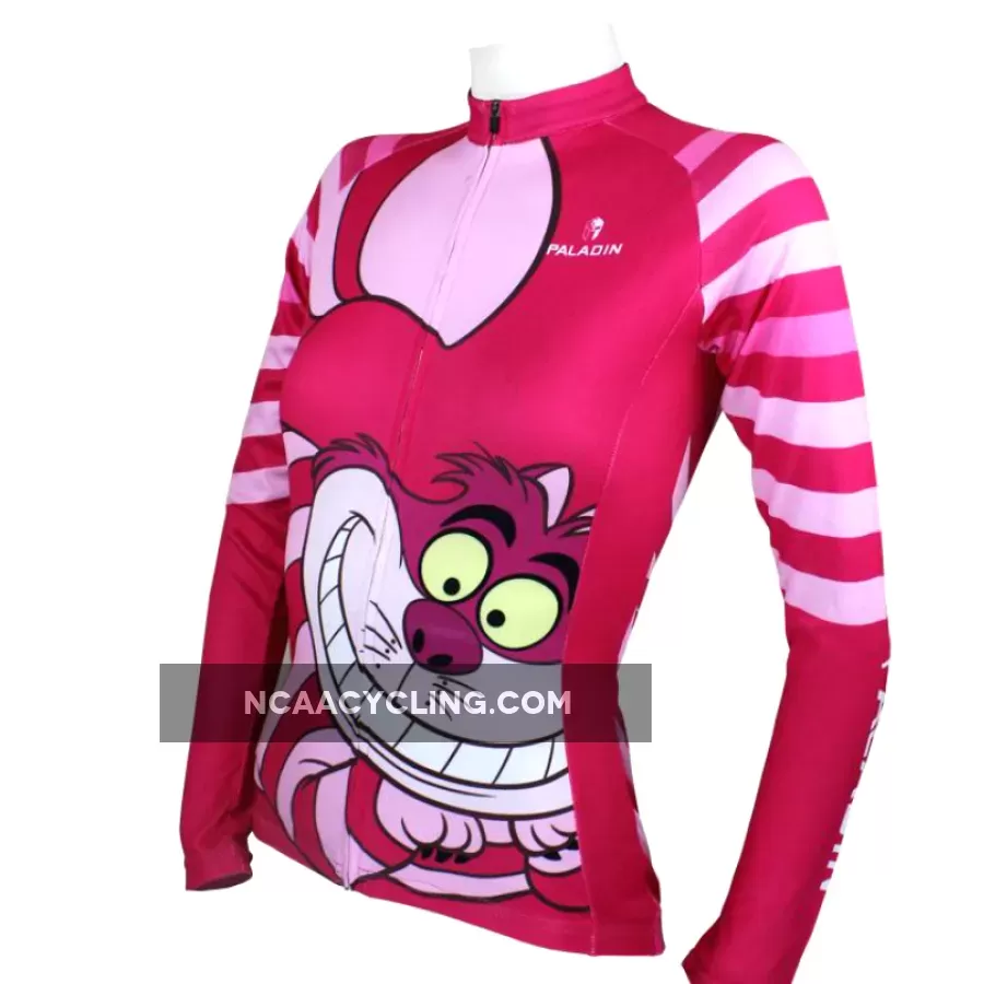 June Special Offer-Big Mouth Cat Grinning Women's Long/Short-sleeve Cycling Jersey Summer Spring Autumn Pro Cycle Clothing Racing Apparel Outdoor Sports Leisure Biking shirt Cartoon World Pink No.100