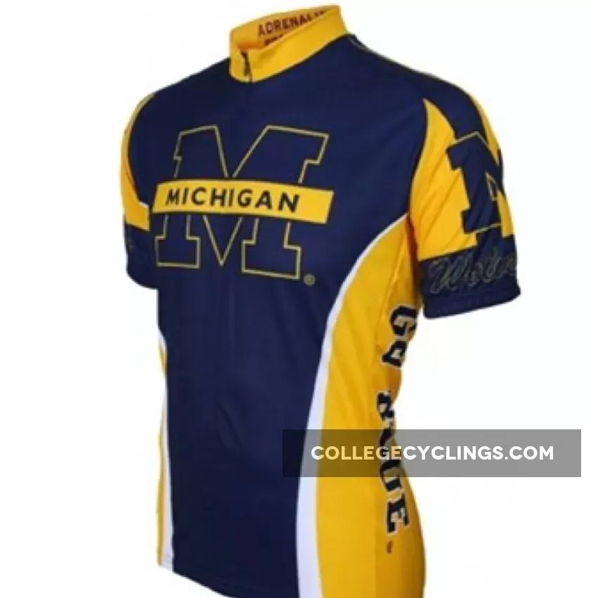 UM Umich University of Michigan Wolverines Cycling Short Sleeve Jersey