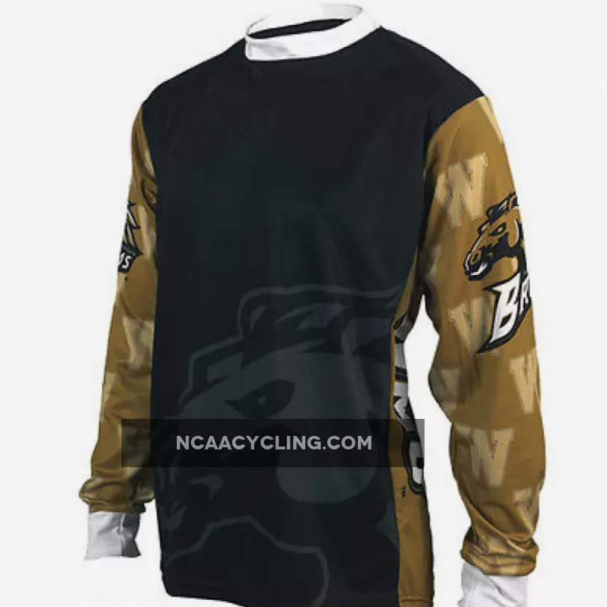 NCAA WMU Western Michigan University Broncos Mountain Long Sleeve Bike MTB Cycling Jerseys