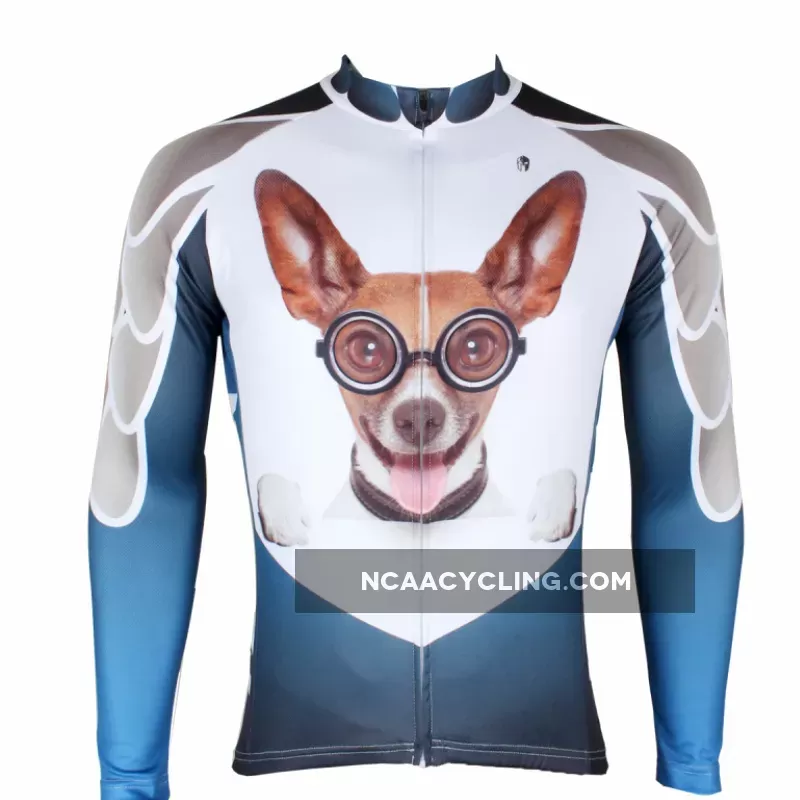 Ilpaladino Glasses Dog Animal Men's Long/Short-sleeve Cycling Bike jersey T-shirt Summer Spring Autumn Road Bike Wear Mountain Bike MTB Clothes Sports Apparel Top NO.285