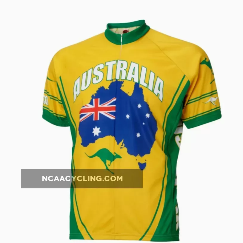 Australia country pride Short sleeve 15" zip men's cycling jersey