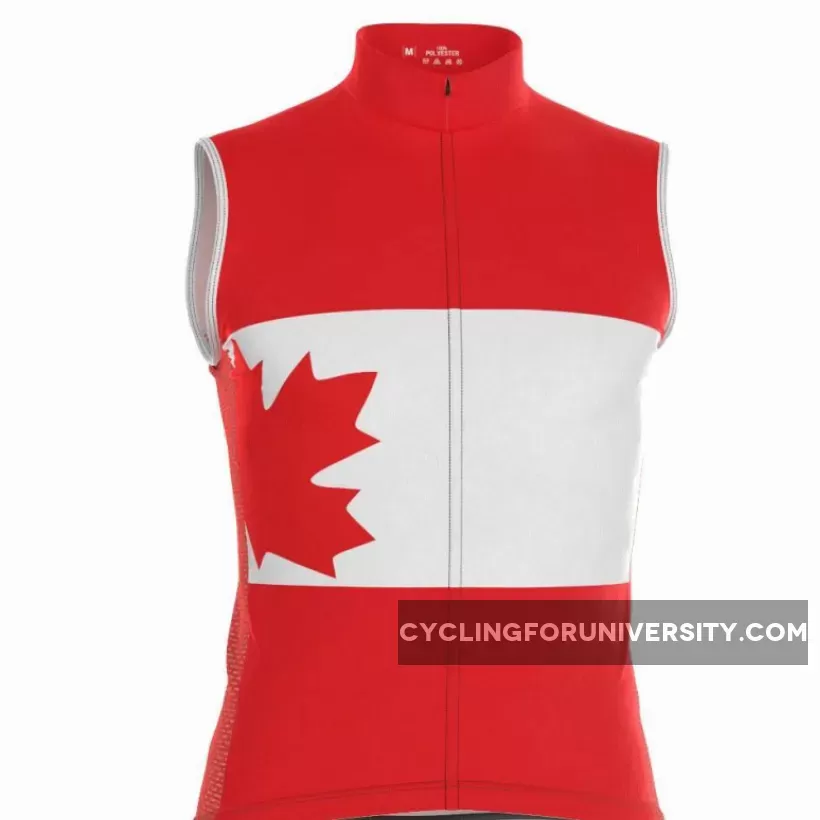Men's Canada Flag Maple Leaf Sleeveless Cycling Jersey