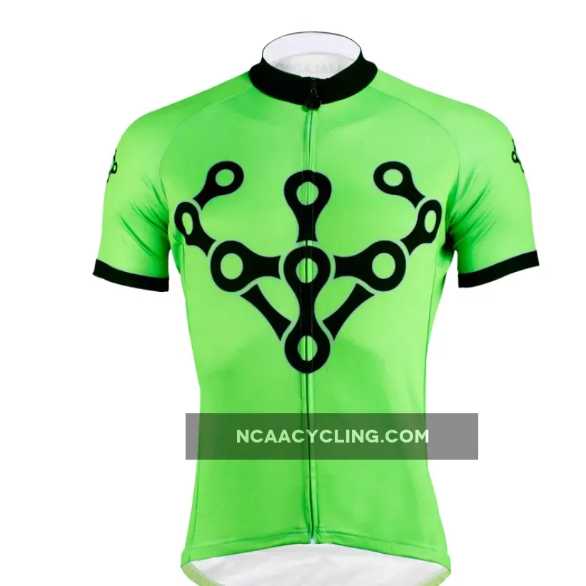 Green Men's Cycling Jersey Green T-shirt Summer NO.625
