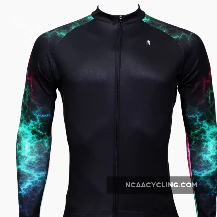 Hot Sale Cycling Jersey Cycling Clothing Wholesale Men's Long-sleeved Jersey for Spring and Summer Black Breathable Clothing and Simple Design