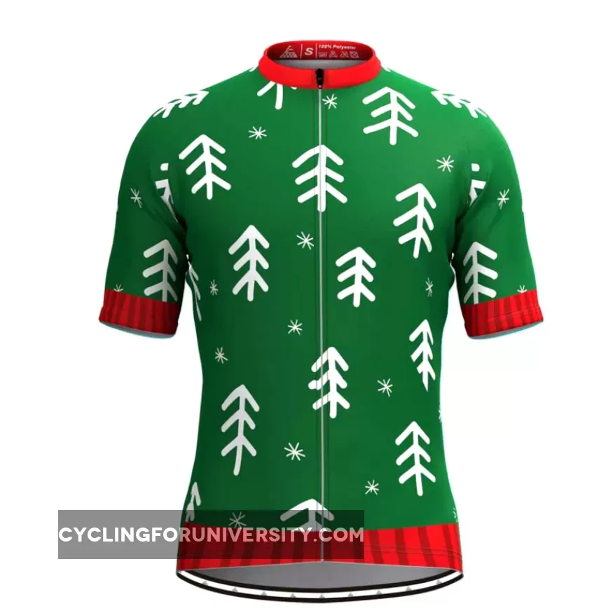 Ugly Christmas Sweater snowflake Cycling Jersey Green