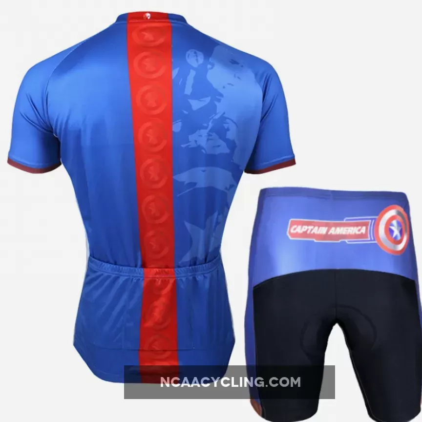 Marvel Comics Hero Short/Long-sleeve Cycling Jersey T-shirt Summer Spring Autumn Clothes Apparel Outdoor Sports Gear Leisure Biking Sportswear Captain American NO.040