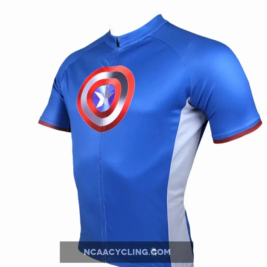 Marvel Comics Hero Short/Long-sleeve Cycling Jersey T-shirt Summer Spring Autumn Clothes Apparel Outdoor Sports Gear Leisure Biking Sportswear Captain American NO.040