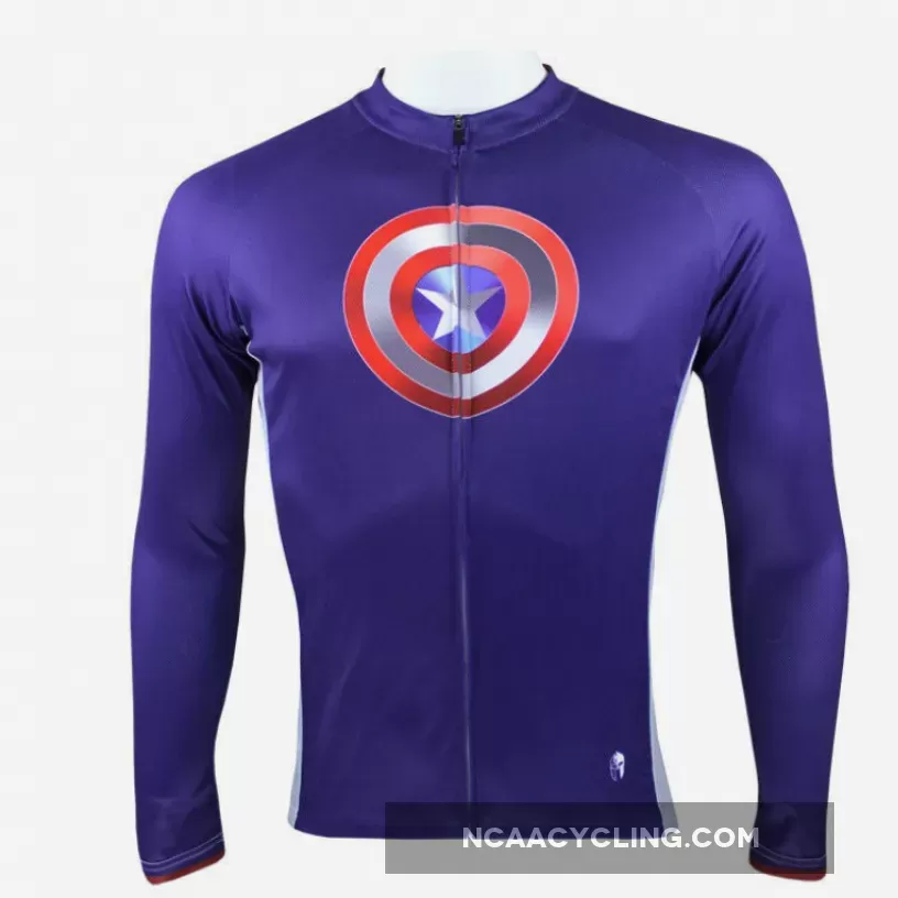 Marvel Comics Hero Short/Long-sleeve Cycling Jersey T-shirt Summer Spring Autumn Clothes Apparel Outdoor Sports Gear Leisure Biking Sportswear Captain American NO.040