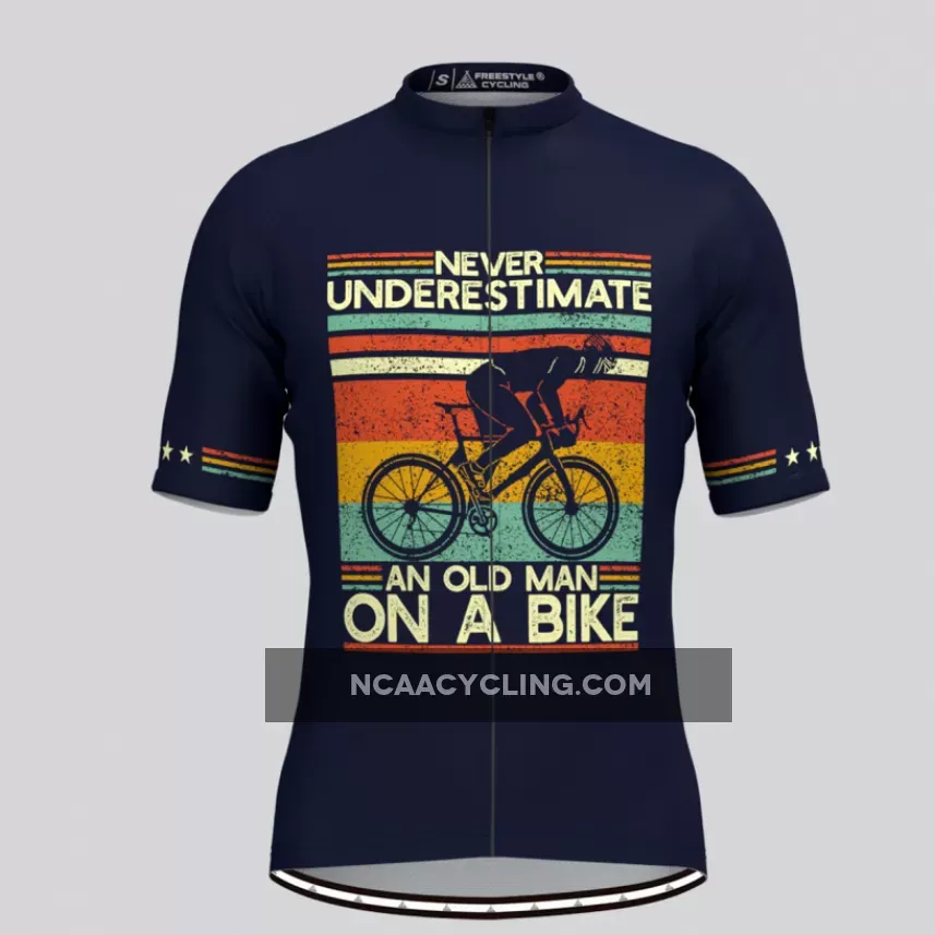 Men's Old Man Retro Cycling Jersey - Navy To Buy