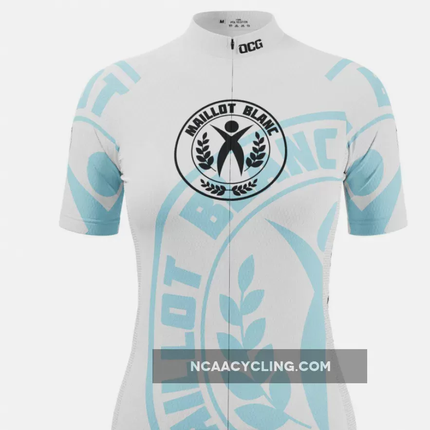 Women's Young Rider Maillot Blanc Short Sleeve Cycling Jersey