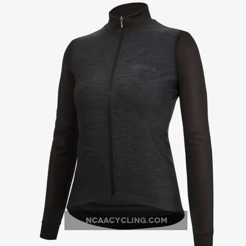 Santini Colore Puro long sleeves woman jersey - Black Puro Female