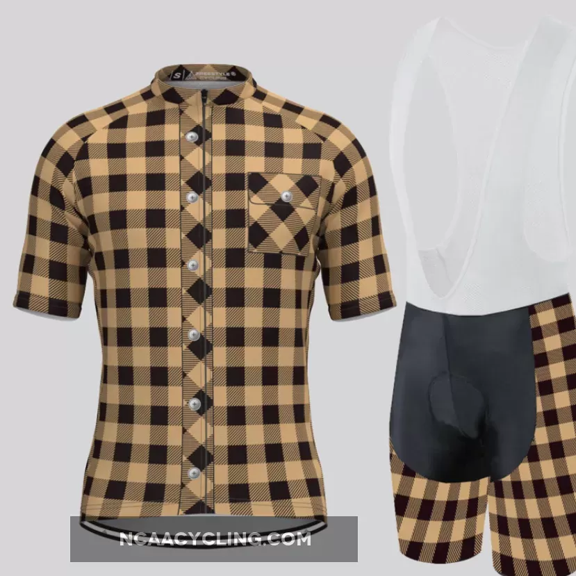Plaid Checkered Shirt V2 Men's Cycling Kit Gray
