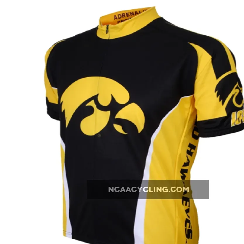 University of Iowa Hawkeyes 3/4 zip Men's Short Sleeve Cycling Jersey IOWA-MED