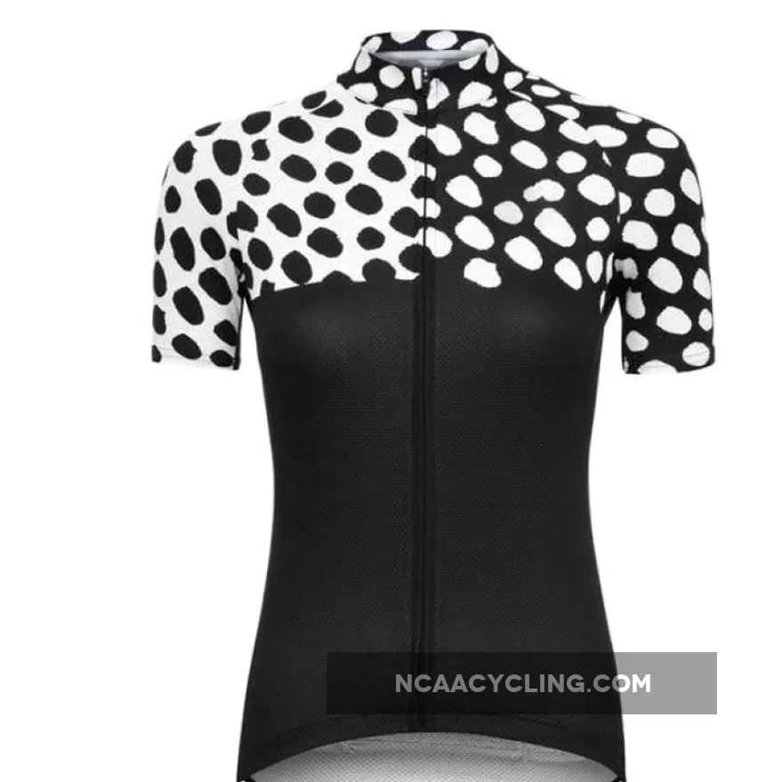 Women's Leopard Spots Black Cycling Jersey To Buy