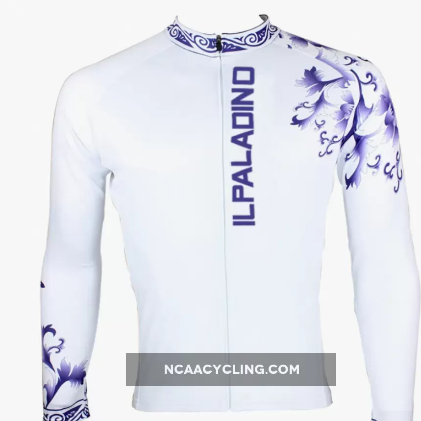 Purple Decorative Cool Graphic Arm Print Men's Cycling Long/Short-sleeve White Jerseys NO.024