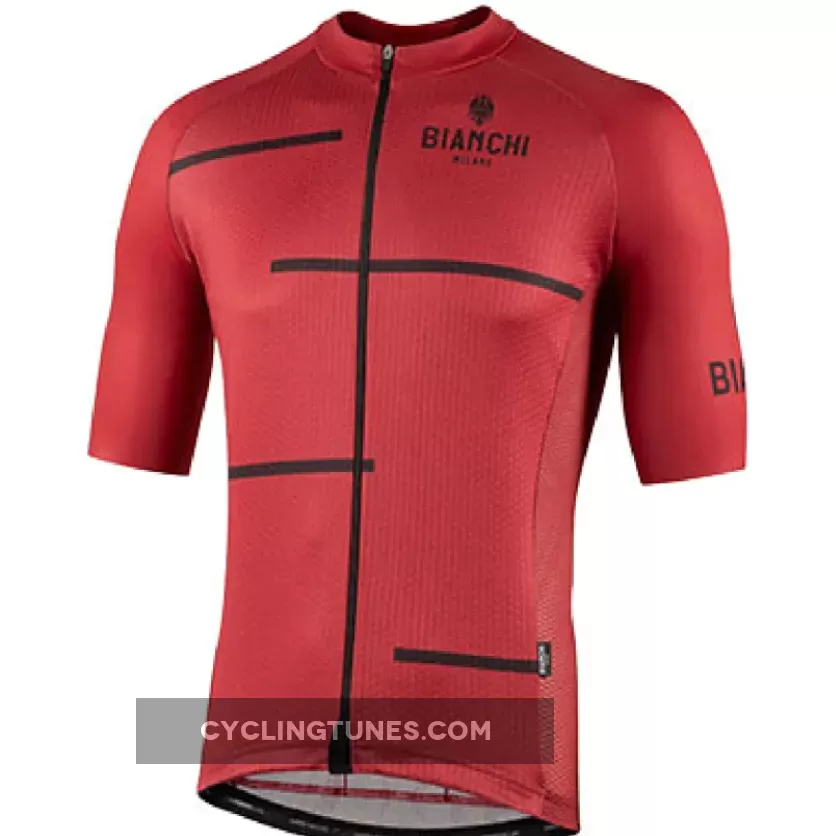 Nalini 2021 Bianchi Milano Disueri Short Sleeve Cycling Jersey Red