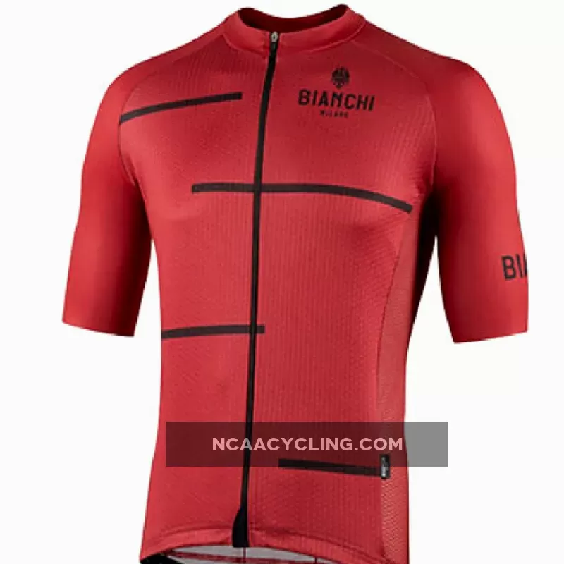 Nalini 2021 Bianchi Milano Disueri Short Sleeve Cycling Jersey Red