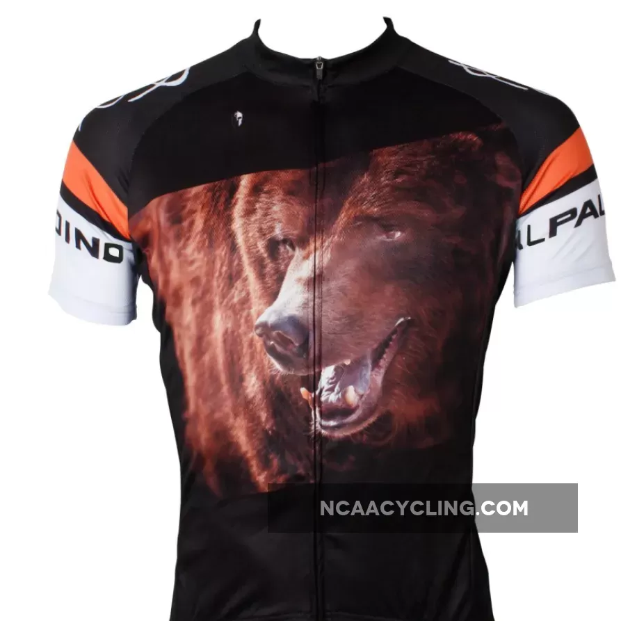 ILPALADINO Animal Brown Bear Nature Men's Professional MTB Cycling Jersey Breathable and Quick Dry Comfortable Bike Shirt for Summer NO.551
