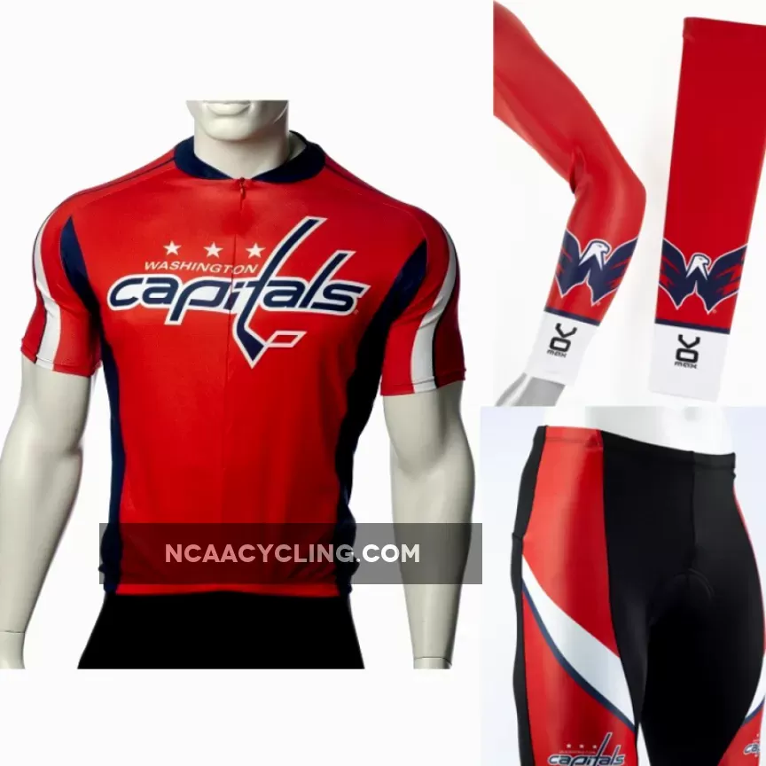 NHL Washington Capitals Cycling Jerseys Bib Shorts Arm Warmers