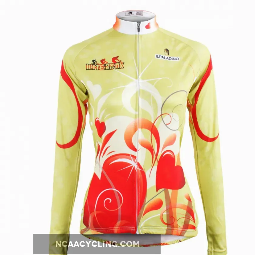 Ilpaladino Red-heart Woman's Cycling Long-sleeve Jersey Spring Autumn Sportswear Apparel Outdoor Sports Gear NO.595