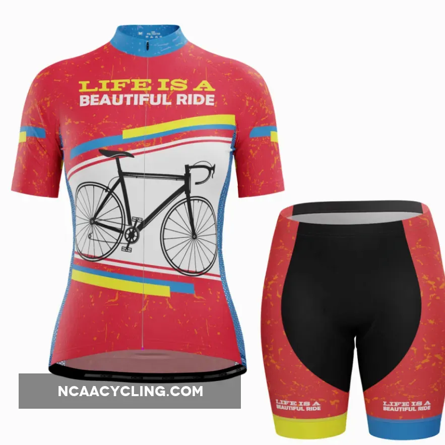 Women's Life is a Beautiful Ride Short Sleeve Cycling Kit