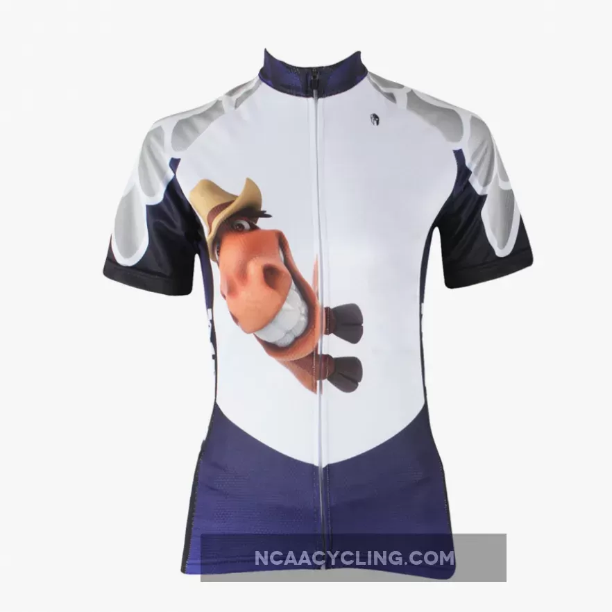 Buck Teeth Horse Womens Cycling Jersey Bike Bicycling Summer Pro Cycle Clothing Racing Apparel Outdoor Sports Leisure Biking Shirts Breathable and Comfortable NO.157
