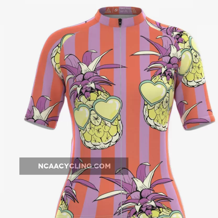 Women's Pineapple Print Stripe Cycling Jersey Online