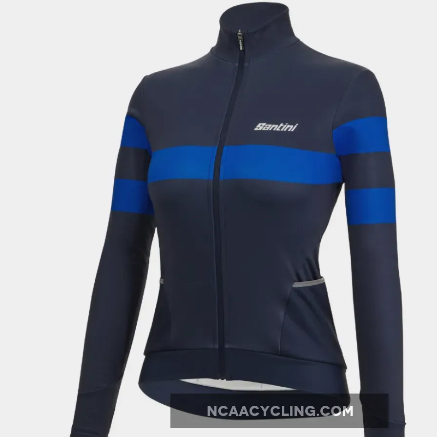 Santini Coral Bengal long sleeves woman jersey - Blue